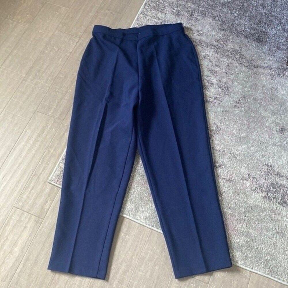 Women’s Plus Size Navy Blue Bend Over Pants Slacks Trousers Sz 36